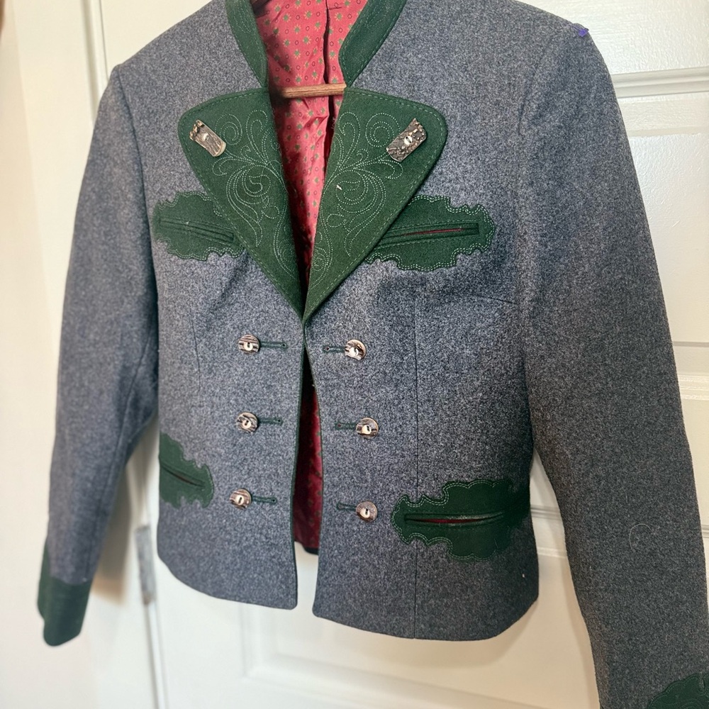 Traditional Grey and Green Wool Jacket